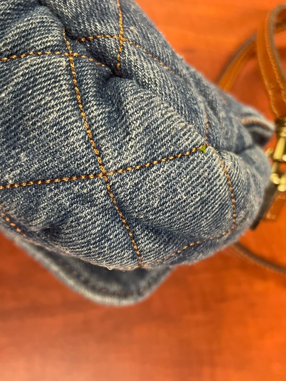 Patricia Nash Quilted Bonny Denim Crossbody Bag with Tan Leather Strap - Picture 11 of 11